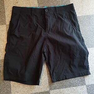 Sleek Black Men's Flat Front Shorts By IRON